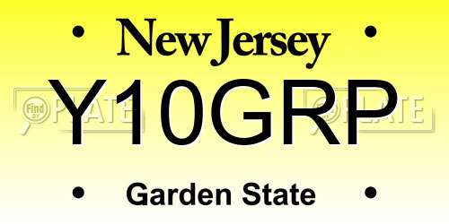 Y10GRP New Jersey License Plate