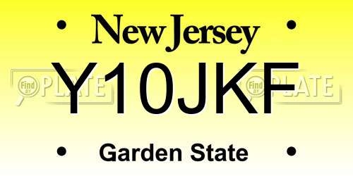 Y10JKF New Jersey License Plate