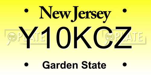Y10KCZ New Jersey License Plate