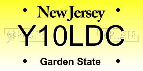 Y10LDC New Jersey License Plate