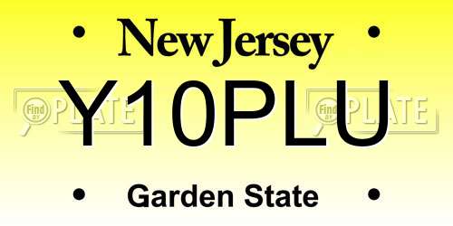 Y10PLU New Jersey License Plate