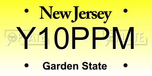 Y10PPM New Jersey License Plate