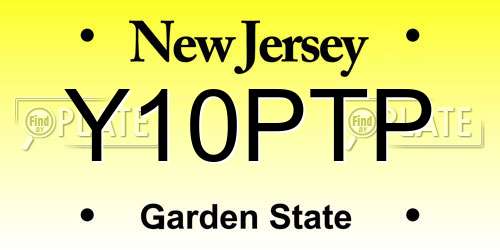 Y10PTP New Jersey License Plate