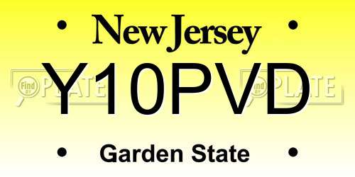 Y10PVD New Jersey License Plate