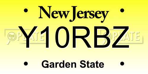 Y10RBZ New Jersey License Plate
