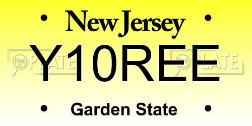 Y10REE New Jersey License Plate