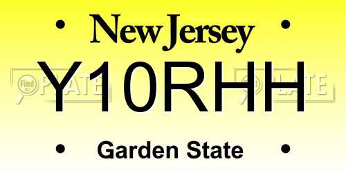 Y10RHH New Jersey License Plate