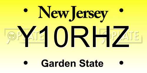 Y10RHZ New Jersey License Plate
