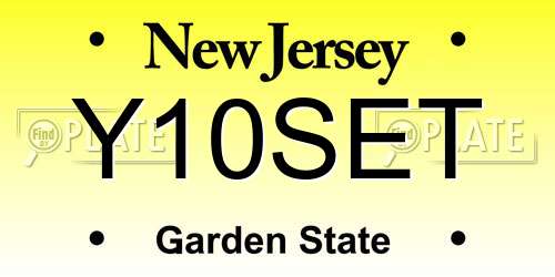 Y10SET New Jersey License Plate