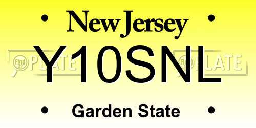 Y10SNL New Jersey License Plate