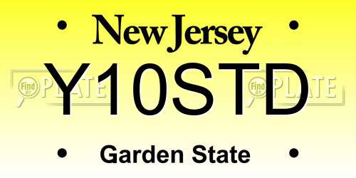 Y10STD New Jersey License Plate