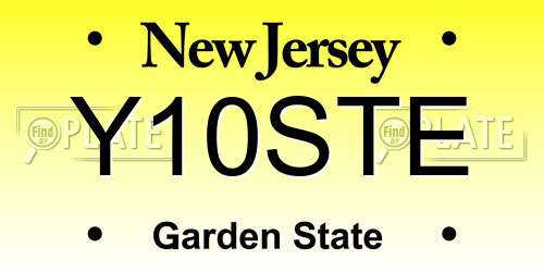 Y10STE New Jersey License Plate