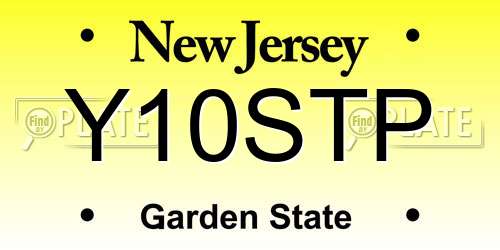 Y10STP New Jersey License Plate