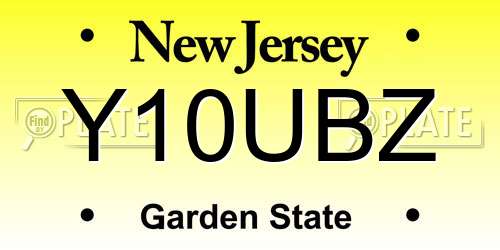 Y10UBZ New Jersey License Plate