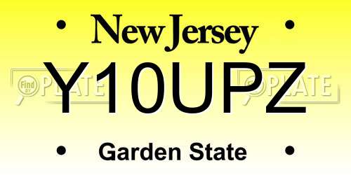 Y10UPZ New Jersey License Plate