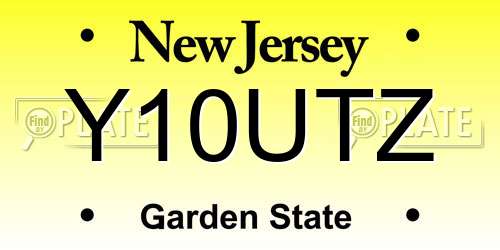 Y10UTZ New Jersey License Plate