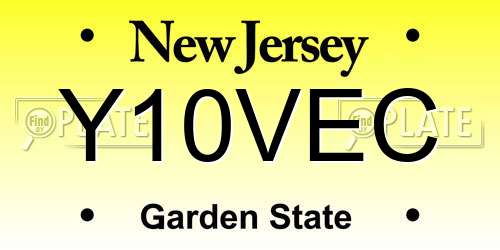 Y10VEC New Jersey License Plate