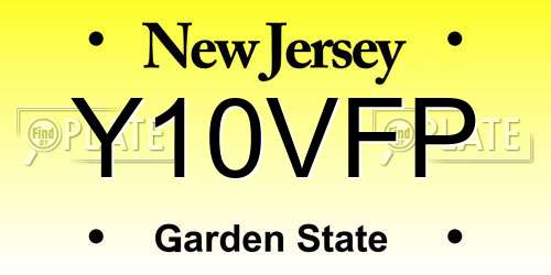 Y10VFP New Jersey License Plate
