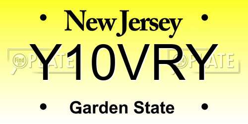 Y10VRY New Jersey License Plate