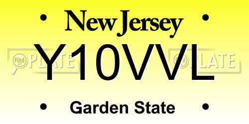 Y10VVL New Jersey License Plate