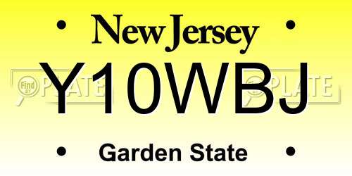 Y10WBJ New Jersey License Plate