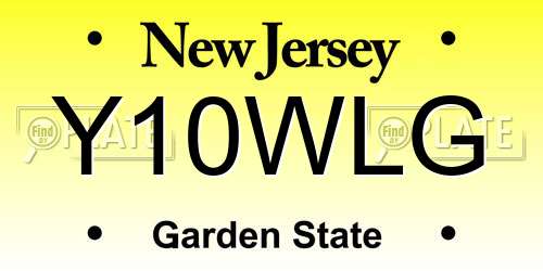 Y10WLG New Jersey License Plate