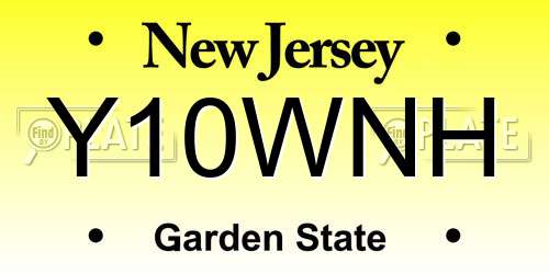 Y10WNH New Jersey License Plate