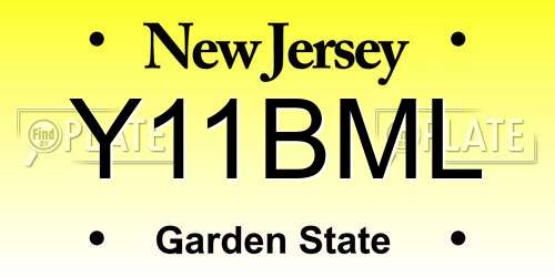 Y11BML New Jersey License Plate