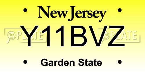 Y11BVZ New Jersey License Plate