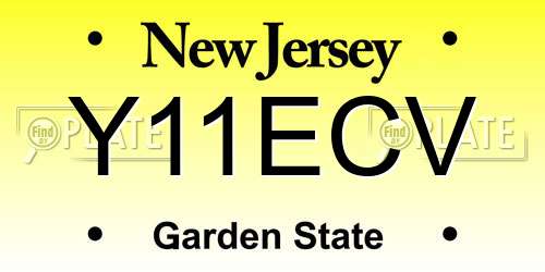 Y11ECV New Jersey License Plate