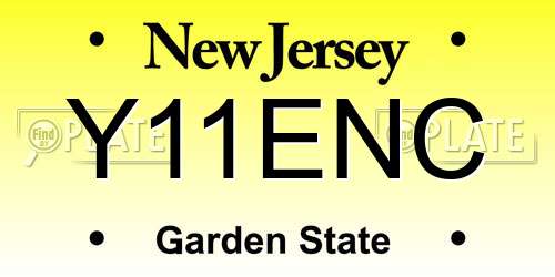 Y11ENC New Jersey License Plate