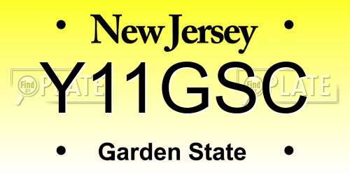 Y11GSC New Jersey License Plate