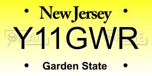 Y11GWR New Jersey License Plate