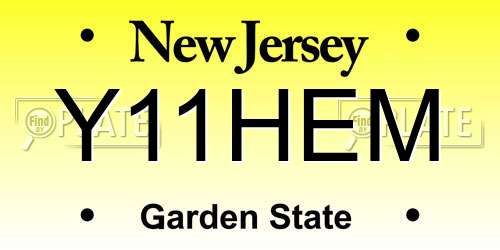Y11HEM New Jersey License Plate