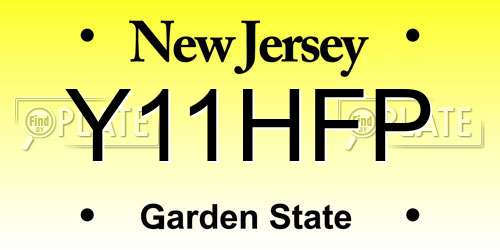 Y11HFP New Jersey License Plate