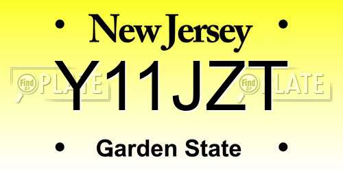 Y11JZT New Jersey License Plate
