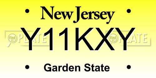 Y11KXY New Jersey License Plate