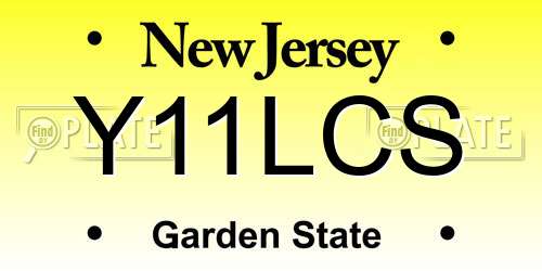 Y11LCS New Jersey License Plate