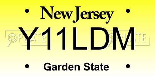 Y11LDM New Jersey License Plate