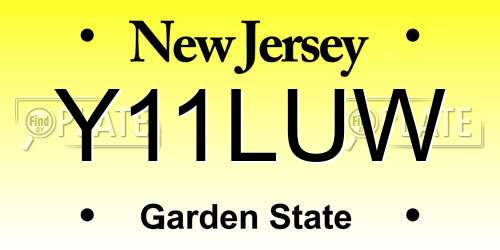 Y11LUW New Jersey License Plate