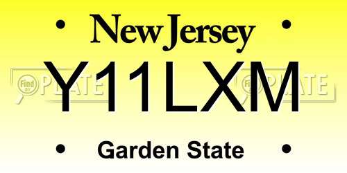 Y11LXM New Jersey License Plate