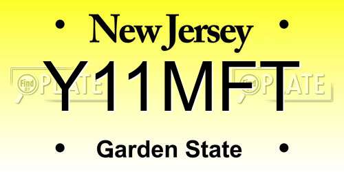 Y11MFT New Jersey License Plate
