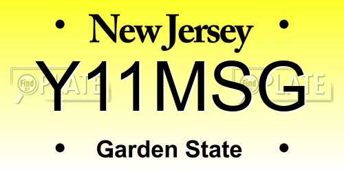 Y11MSG New Jersey License Plate