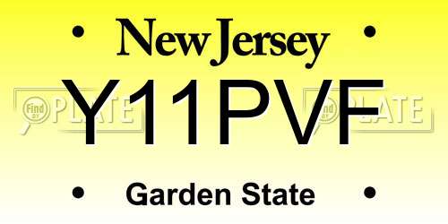 Y11PVF New Jersey License Plate