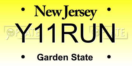 Y11RUN New Jersey License Plate