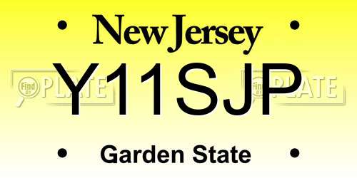 Y11SJP New Jersey License Plate