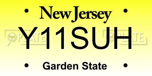 Y11SUH New Jersey License Plate