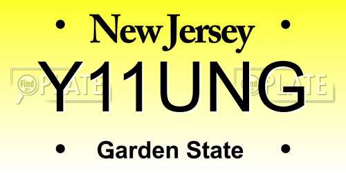 Y11UNG New Jersey License Plate