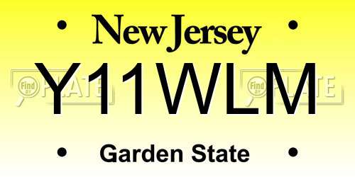 Y11WLM New Jersey License Plate