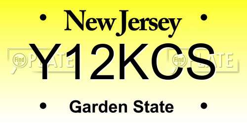 Y12KCS New Jersey License Plate
